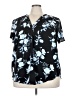 Torrid 100% Polyester Floral Black Short Sleeve Blouse Size 3X Plus (3) - photo 1