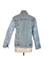 Kensie 100% Polyester Floral Blue Denim Jacket Size 8 - photo 2