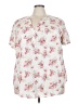 Torrid Floral Ivory Short Sleeve Blouse Size 3X Plus (3) - photo 1