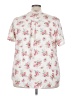 Torrid Floral Ivory Short Sleeve Blouse Size 3X Plus (3) - photo 2
