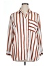 Dex 100% Rayon Stripes Orange 3/4 Sleeve Button-Down Shirt Size 1X - photo 1