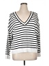 Express Stripes White Pullover Sweater Size XL - photo 1