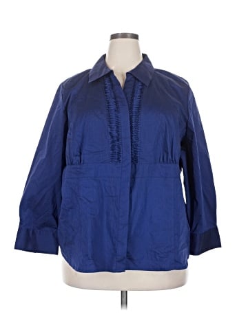 Liz & Me 3/4 Sleeve Button-Down Shirt (view 1)