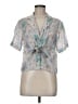 Sandro Silver Short Sleeve Blouse Size Med (2) - photo 1