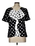 Unbranded 100% Polyester Polka Dots Black Short Sleeve Blouse Size L - photo 1