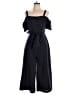 Lily Rain 100% Polyester Stripes Black Jumpsuit Size L - photo 1