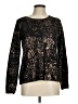 Sparkle & Fade Metallic Black Pullover Sweater Size M - photo 1