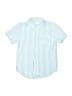 Crewcuts 100% Cotton Stripes Blue Short Sleeve Button-Down Shirt Size 10 - photo 1