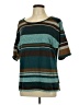 Westbound Stripes Teal Short Sleeve Turtleneck Size L - photo 2