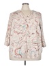 Torrid 100% Polyester Graphic Ivory 3/4 Sleeve Blouse Size 3X Plus (3) - photo 1