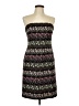 Amanda Smith 100% Polyester Print Black Burgundy Cocktail Dress Size 10 (petite) - photo 1
