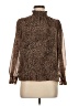 1.State 100% Polyester Animal Print Brown Long Sleeve Blouse Size M - photo 1