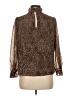 1.State 100% Polyester Animal Print Brown Long Sleeve Blouse Size M - photo 2