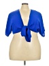 Hount 100% Polyester Blue Short Sleeve Blouse Size 3X - photo 1
