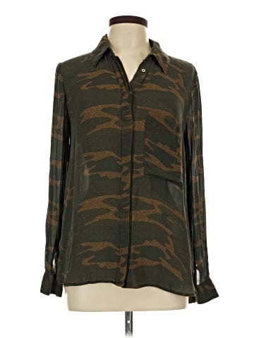 Haute Hippie Long Sleeve Silk Top (view 1)