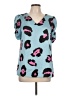 Unbranded 100% Polyester Teal Short Sleeve Blouse Size L - photo 1