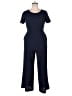 Nicole Miller 100% Polyester Solid Blue Black Jumpsuit Size 14 - photo 1