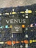 Venus 100% Polyester Tweed Black Jacket Size 10 - photo 6