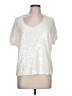 India Hicks Metallic Silver Short Sleeve Blouse Size L (estimated) - photo 1