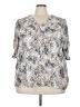 Jones & Co 100% Polyester Animal Print Silver 3/4 Sleeve Blouse Size 3X - photo 1