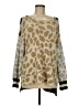 Central Park West Animal Print Tan Pullover Sweater Size M - photo 1
