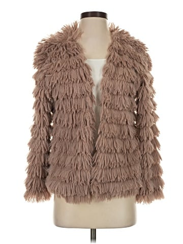 Fringe Faux Fur Jacket (view 1)