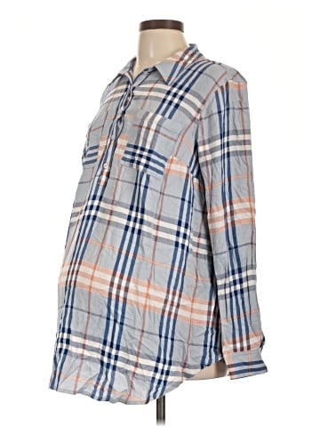 Isabel Maternity Long Sleeve Button-Down Shirt (view 1)