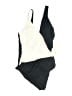 M&S Color Block Ivory One Piece Swimsuit Size 8 - photo 1