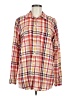 Joe Fresh Plaid Red Long Sleeve Button-Down Shirt Size L - photo 1