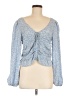 H&M 100% Polyester Blue Long Sleeve Blouse Size M - photo 1