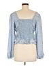 H&M 100% Polyester Blue Long Sleeve Blouse Size M - photo 2
