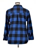 American Eagle Outfitters Checkered-gingham Blue Long Sleeve Blouse Size L - photo 2