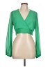 Papaya 100% Polyester Green Long Sleeve Blouse Size L - photo 1