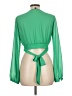 Papaya 100% Polyester Green Long Sleeve Blouse Size L - photo 2
