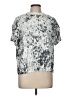 Sen 100% Polyester Metallic Silver Short Sleeve Top Size Med (2) - photo 1