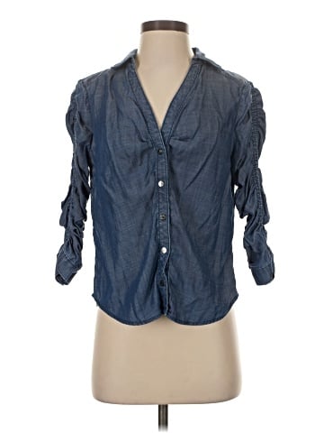 White House Black Market 3/4 Sleeve Button-Down Shirt (view 1)