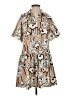 Assorted Brands 100% Polyester Print Tan Casual Dress Size S - photo 1