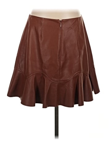 Rebecca Taylor Faux Leather Skirt (view 2)