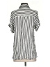 Doe & Rae 100% Rayon Stripes Silver Short Sleeve Button-Down Shirt Size XXS (estimated) - photo 2