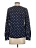 Talbots 100% Cotton Polka Dots Blue Long Sleeve Blouse Size XS - photo 2