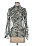Zara Silver Blue Long Sleeve Blouse Size S - photo 1