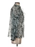 Zara Silver Blue Long Sleeve Blouse Size S - photo 4