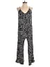 Scoop 100% Rayon Animal Print Black Jumpsuit Size S - photo 1