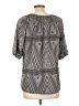 NY Collection Chevron-herringbone Graphic Stripes Black Gray 3/4 Sleeve Blouse Size L (petite) - photo 2