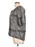 NY Collection Chevron-herringbone Graphic Stripes Black Gray 3/4 Sleeve Blouse Size L (petite) - photo 5