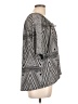 NY Collection Chevron-herringbone Graphic Stripes Black Gray 3/4 Sleeve Blouse Size L (petite) - photo 4