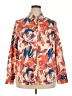 Unbranded Print Orange Long Sleeve Blouse Size XXL - photo 1