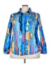 Unbranded Print Blue Long Sleeve Blouse Size 3X - photo 1