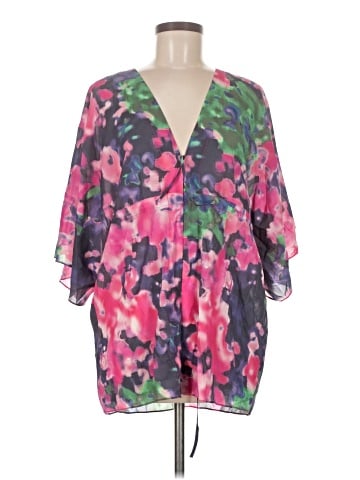 Alice + Olivia Short Sleeve Silk Top (view 1)