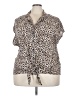 Torrid 100% Rayon Animal Print Tan Short Sleeve Blouse Size 3X Plus (3) - photo 1